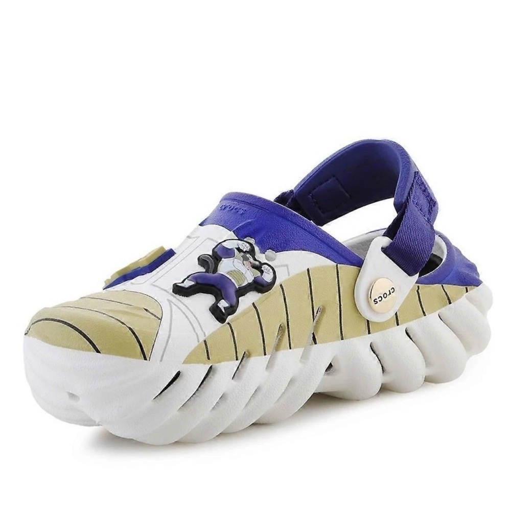 NIB/ NWT  Kid Crocs Echo Clog Dragon Ball Z Vegeta  211138 90H  Tan/Blue/White